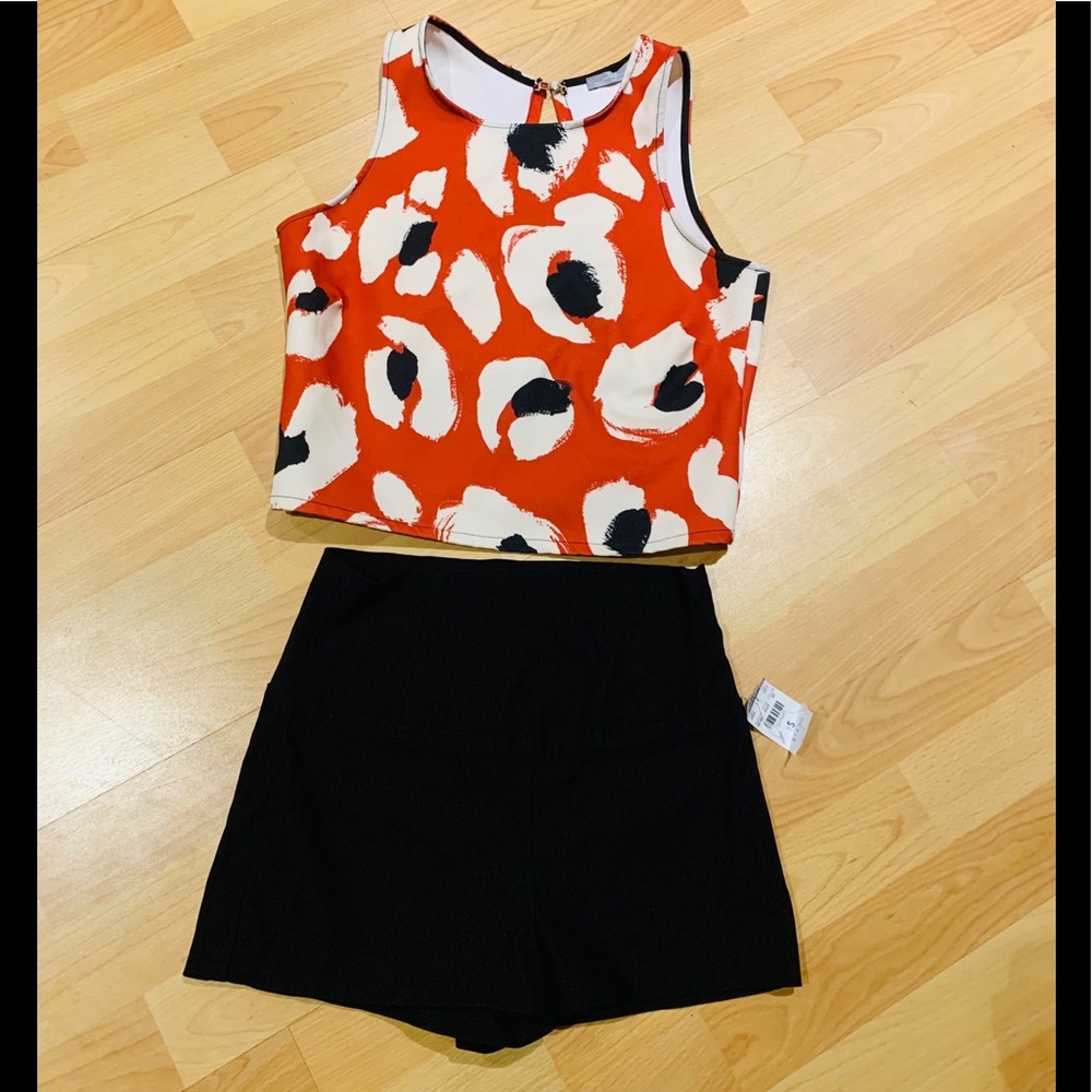Zara crop top and Body central black shorts- small